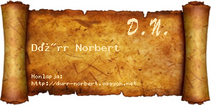 Dürr Norbert névjegykártya