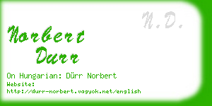 norbert durr business card